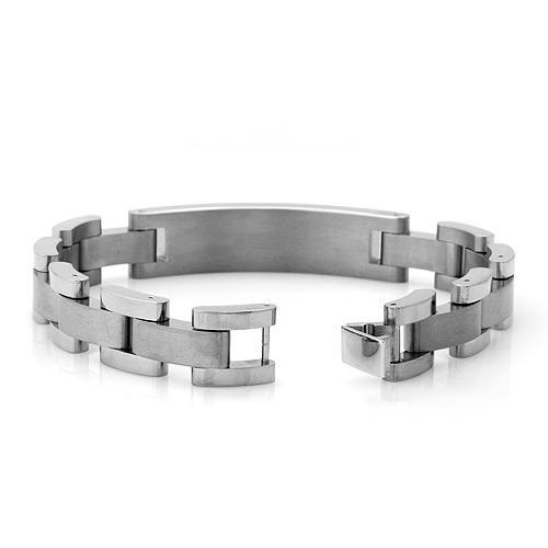 0.05CT GENUINE DIAMOND SOLID TITANIUM BRACELET